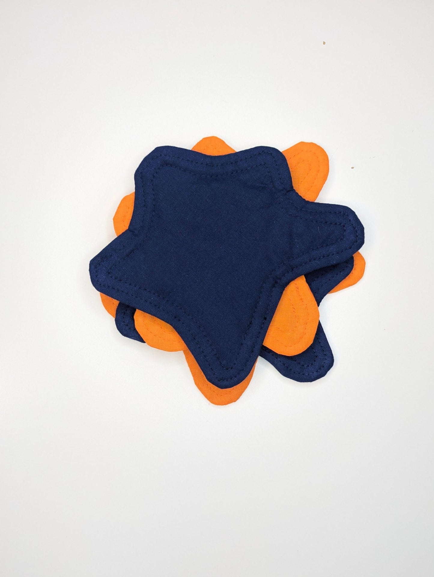 Dessous de verre Bouba en orange et bleu