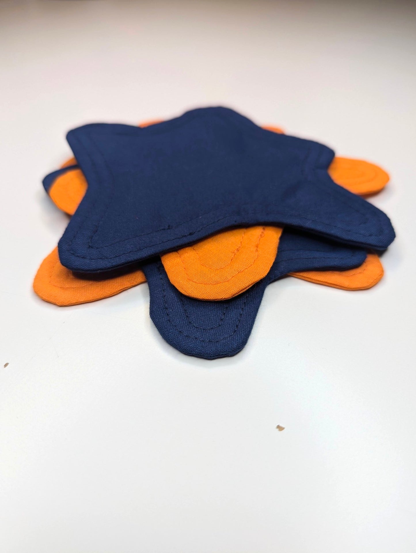Dessous de verre Bouba en orange et bleu