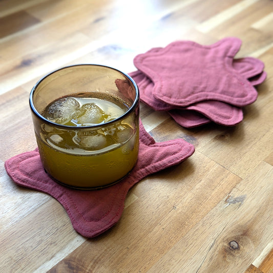 Dessous de verre Bouba en orange et bleu